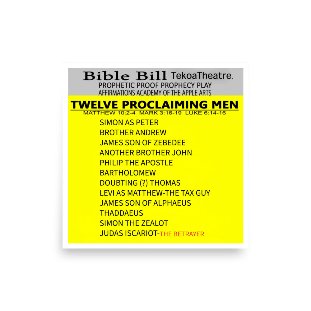 bible bill twelve proclaiming men 12 disciples play bill.
