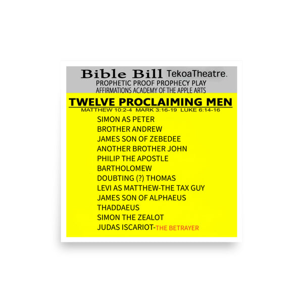 bible bill twelve proclaiming men 12 disciples play bill.